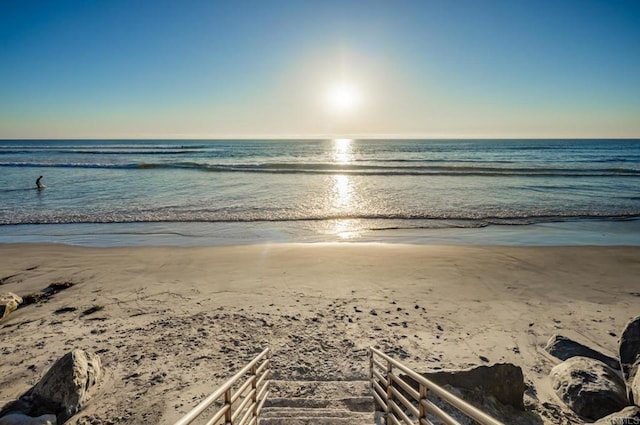 water view featuring a beach view