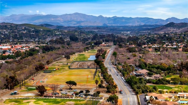 aerial view with a mountain view