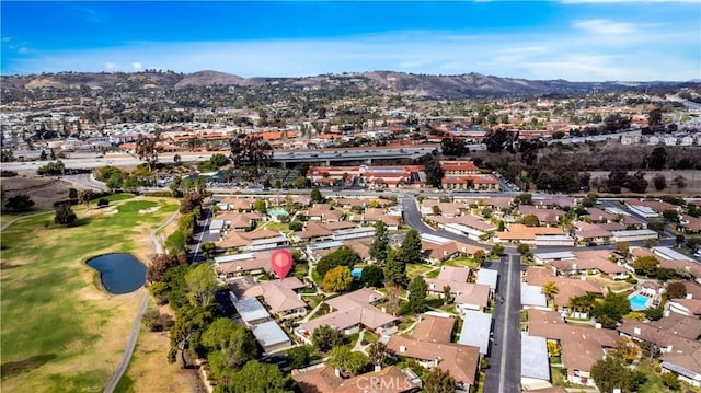 aerial view with a mountain view