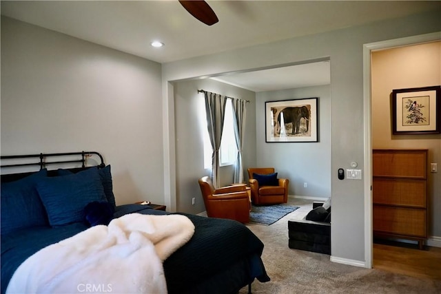 3554 Twinberry Ln, San Bernardino, CA 92407 - carpeted bedroom with ceiling fan and recessed lighting