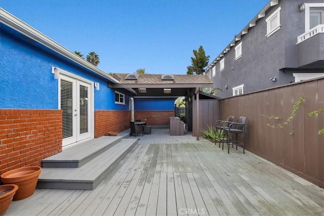 deck featuring french doors