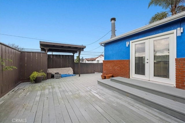 deck featuring french doors