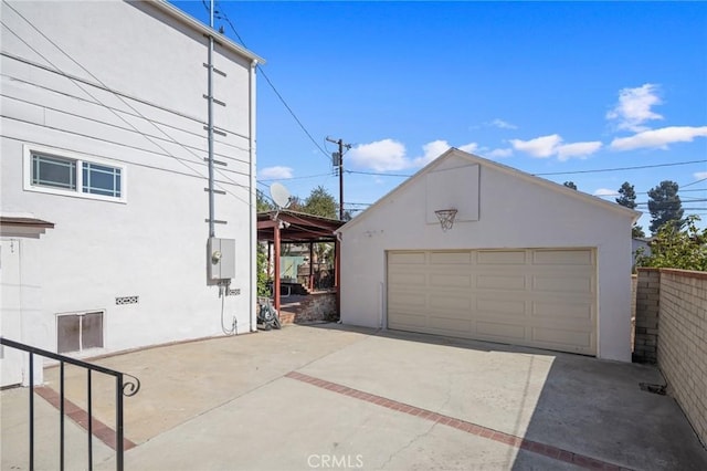 view of garage