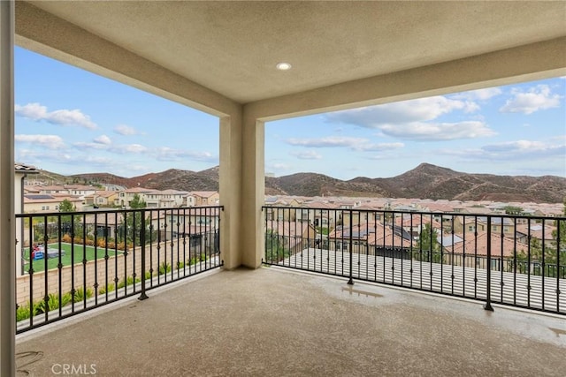 balcony with a mountain view