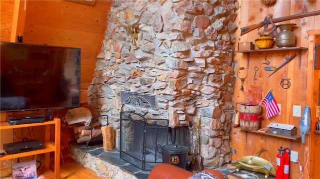 unfurnished living room featuring a fireplace