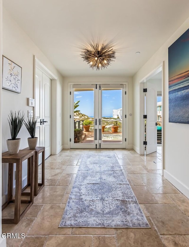 interior space with french doors