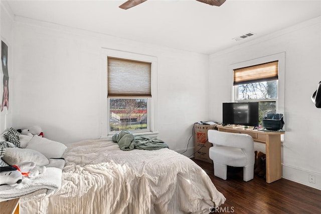 bedroom featuring dark wood-type flooring