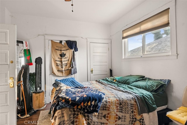 bedroom featuring wood-type flooring