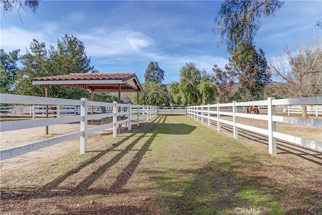 view of yard with an enclosed area