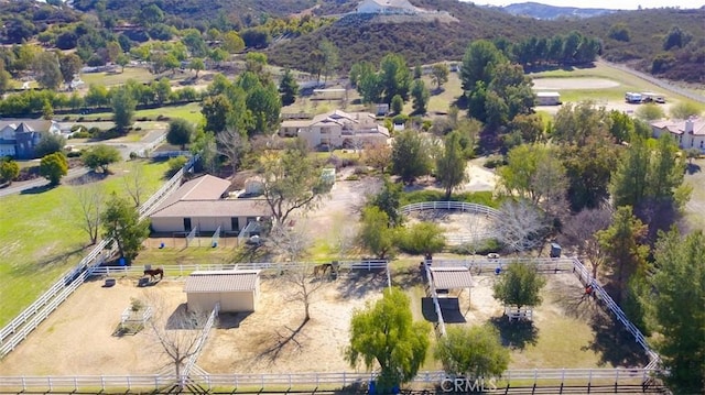 drone / aerial view with a mountain view