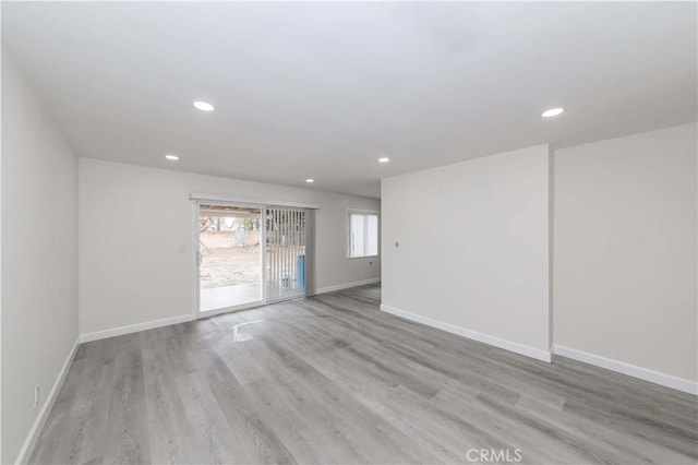 empty room featuring light wood-type flooring