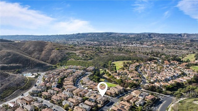 bird's eye view with a mountain view