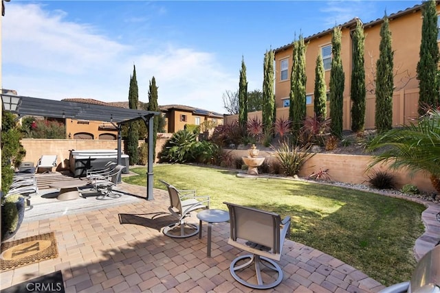 view of patio with a pergola