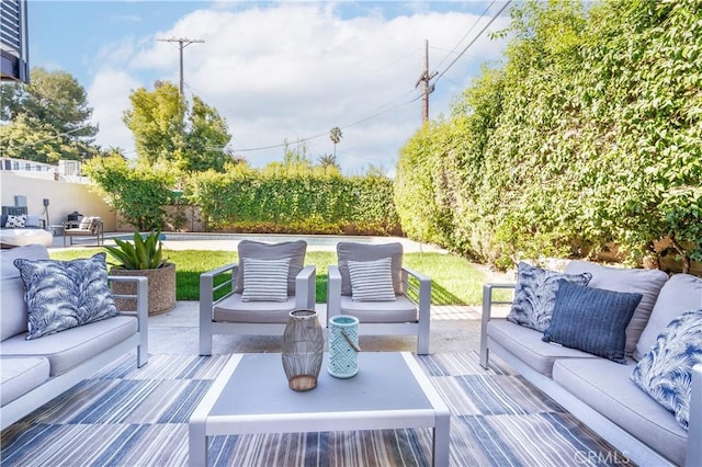 view of patio / terrace with an outdoor hangout area