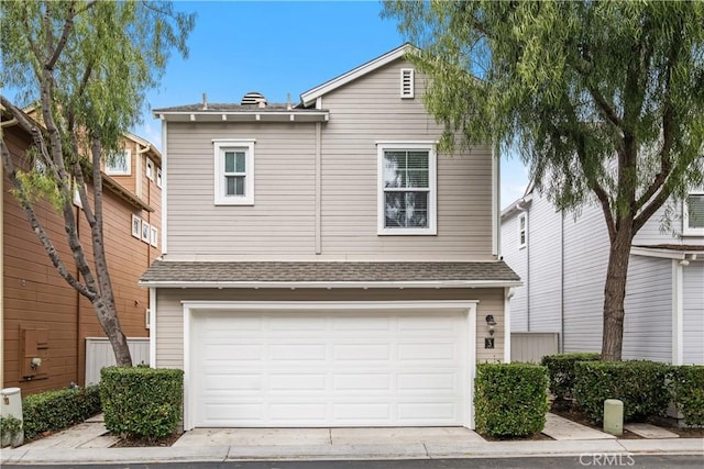 view of front of house with a garage