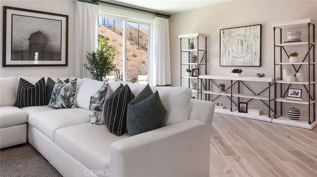 living room featuring hardwood / wood-style floors