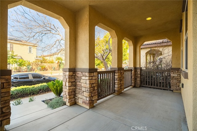 view of patio featuring covered porch