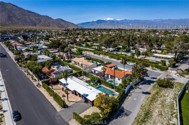 250 W Cortez Rd, Palm Springs, CA 92262 - aerial view of residential area featuring a mountain backdrop and a pool area