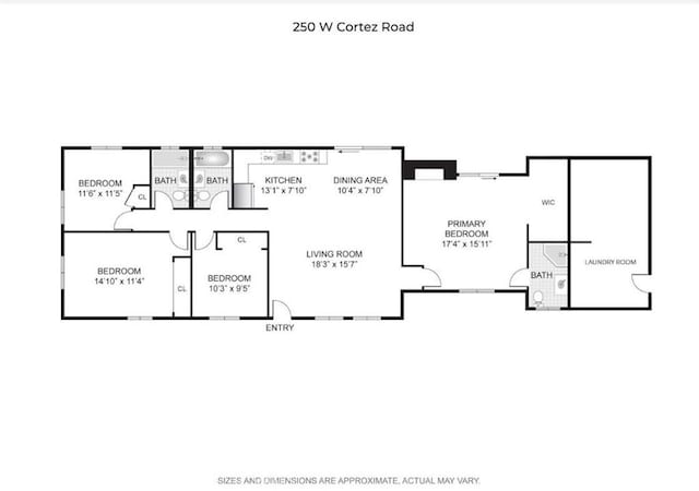 250 W Cortez Rd, Palm Springs, CA 92262 - floor plan / room layout