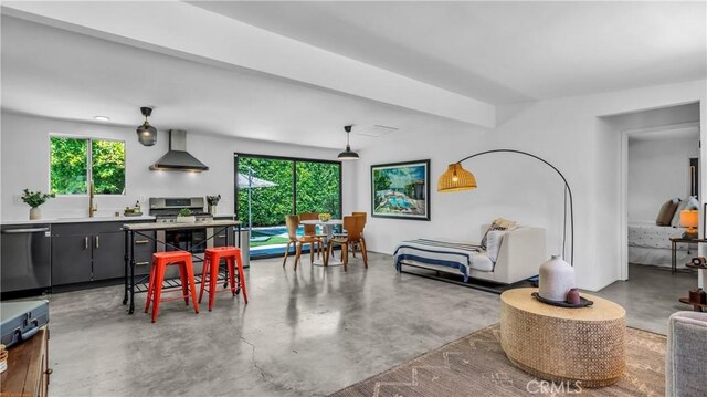 250 W Cortez Rd, Palm Springs, CA 92262 - dining space with plenty of natural light and concrete flooring