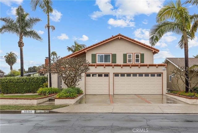 view of front of house with a garage