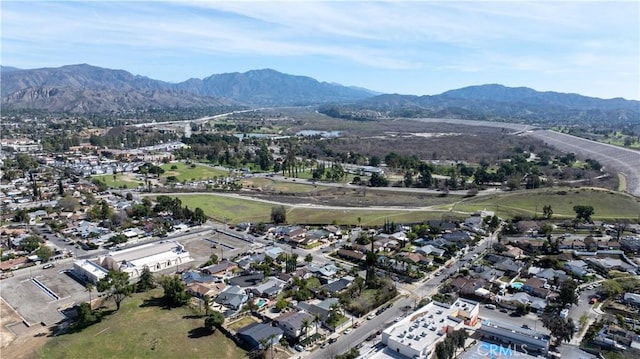 aerial view with a residential view and a mountain view