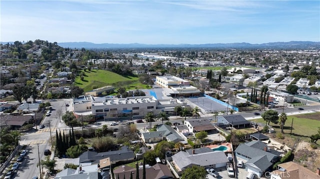 aerial view with a residential view and a mountain view