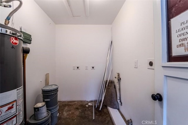 utility room with water heater