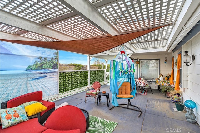 view of patio / terrace with a pergola