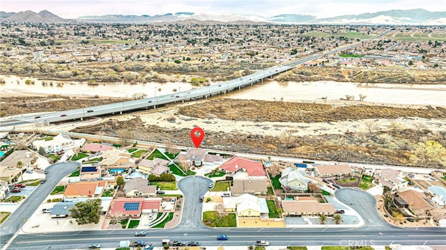 aerial view featuring a mountain view