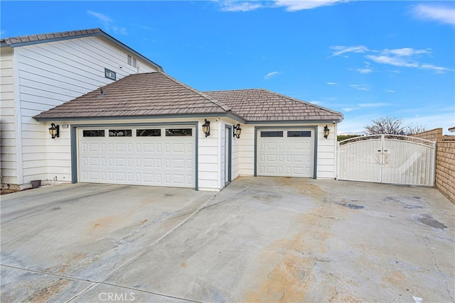 view of garage