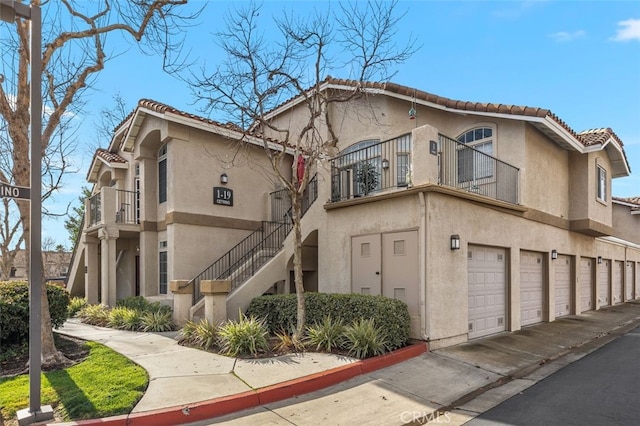 view of property with a garage