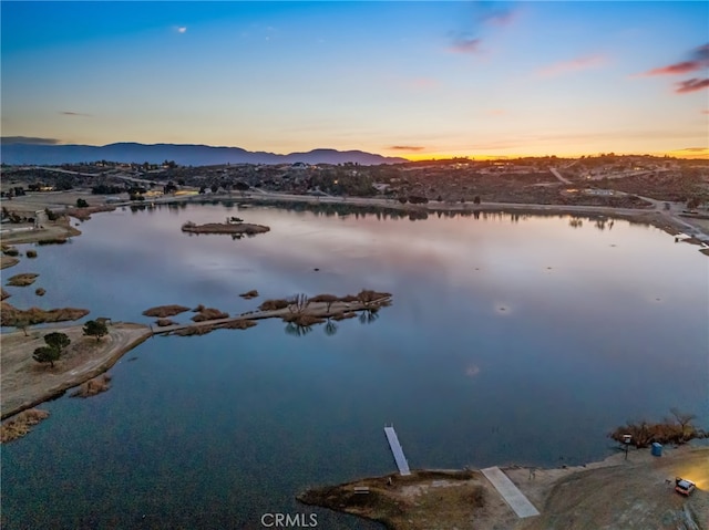 property view of water with a mountain view