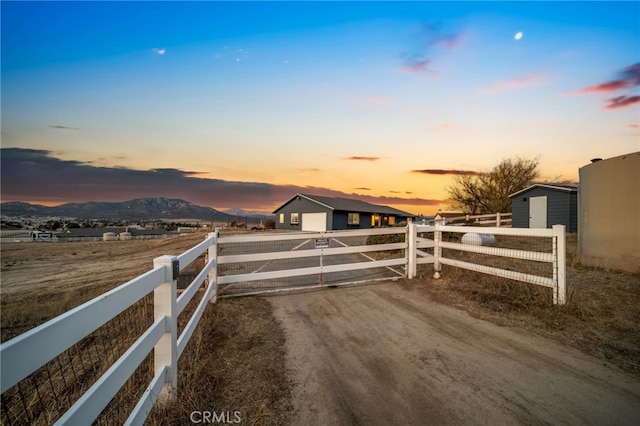 exterior space with a mountain view