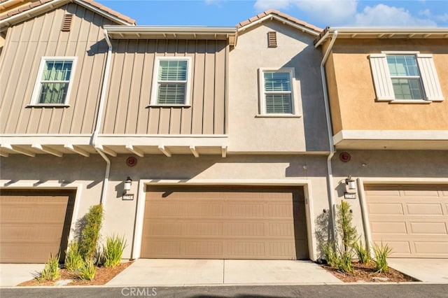 view of property with a garage