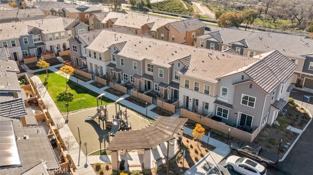 aerial view featuring a residential view