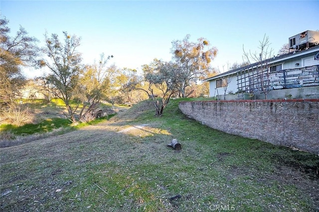 view of yard featuring central AC unit