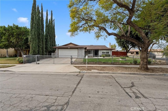 ranch-style home with a garage