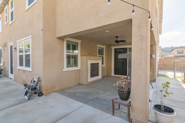 view of patio / terrace with ceiling fan