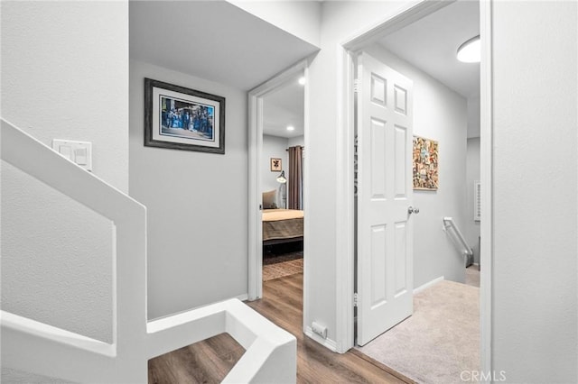 hall featuring wood-type flooring