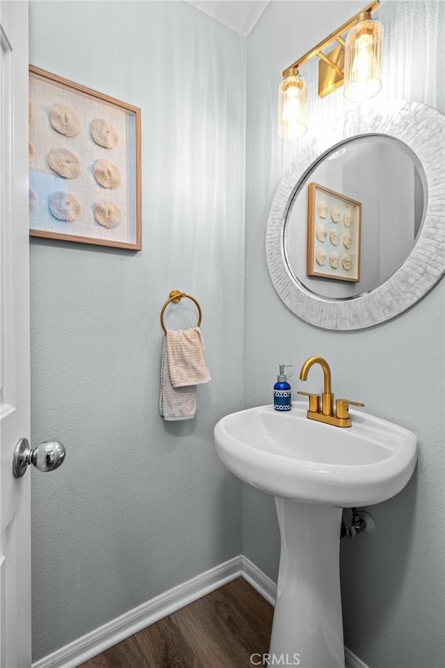 bathroom featuring wood-type flooring