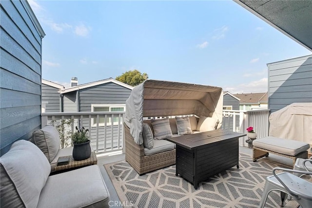 view of patio / terrace featuring an outdoor living space