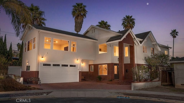 view of front facade featuring a garage