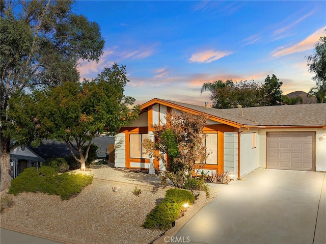 view of front of house with a garage