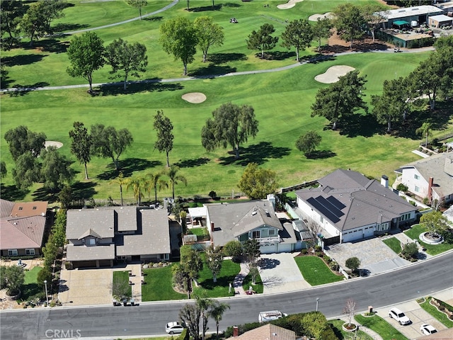 bird's eye view with a residential view and view of golf course