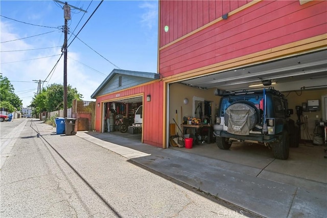 view of garage