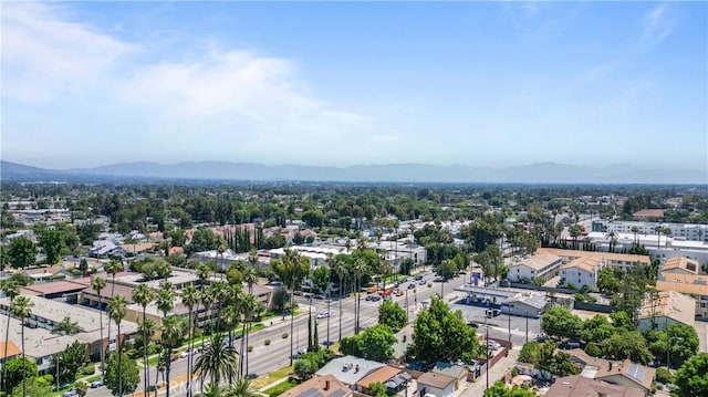 aerial view with a mountain view