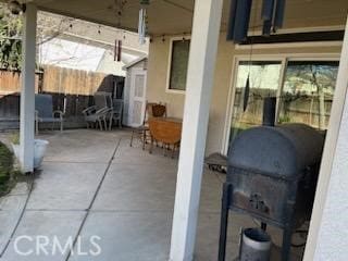 view of patio featuring area for grilling