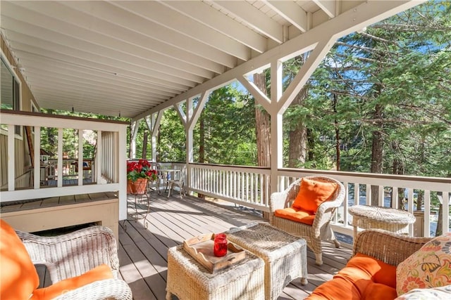 26619 Bel Air Ct, Lake Arrowhead, CA 92352 - deck featuring view of scattered trees