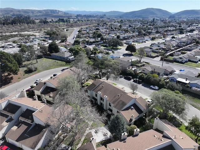 aerial view featuring a mountain view